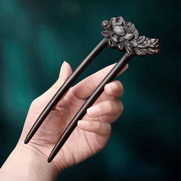Wooden Hair Fork U Shape Handmade Long Hair Accessory for Women